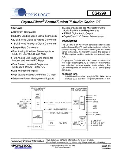 CIRRUS LOGIC SC4299 handbook - cover page