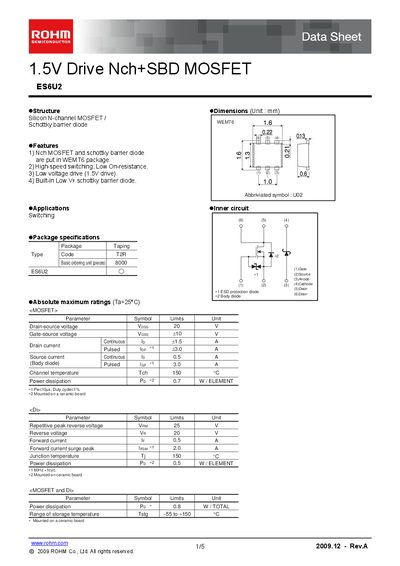 ROHM ES6U2 Datasheet - cover page