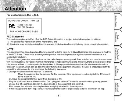 Toshiba PDR-M25 Digital Still Camera User Manual - cover page