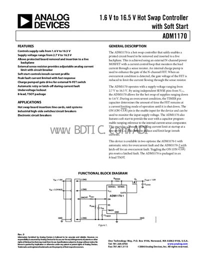 Analog Devices ADM1170 Datasheet - cover page