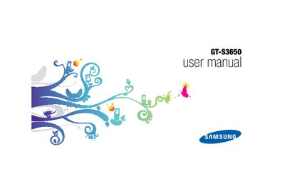 Samsung GT-S3650 User Manual - cover page