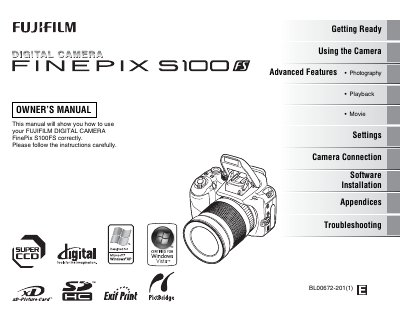 FUJI S100FScamera Manual