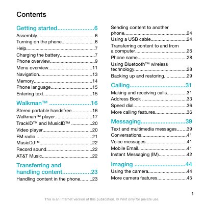 sony ericsson W518i Walkman phone User guide - cover page