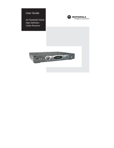 Motorola DCT6200/DCT6208 Cable Receiver User Guide