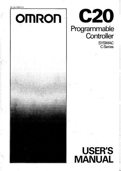 Omron SYSMAC-C20 Programmable Controller User Manual - cover page