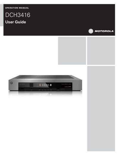 Motorola DCH3416 Digital Cable Receiver User Guide - cover page
