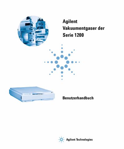 Agilent Vakuumentgaser der Serie 1200 User Manual - cover page