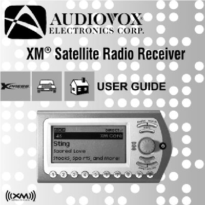 Audiovox XM Xpress Satellite Radio Receiver User Guide - cover page