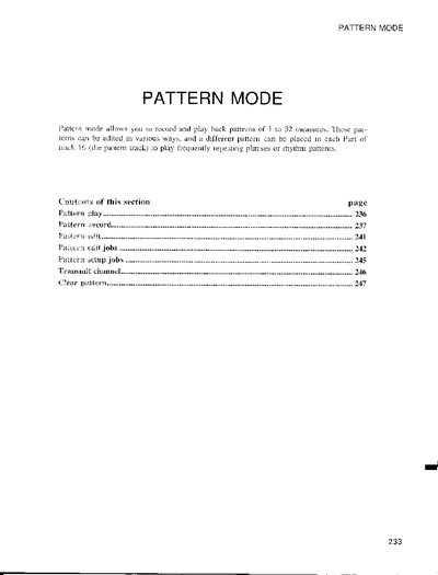Yamaha SY99 Pattern Mode User Guide - cover page