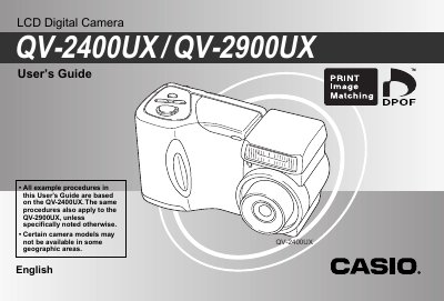 Casio QV-2400UX/QV-2900UX Digital Camera User's Guide - cover page