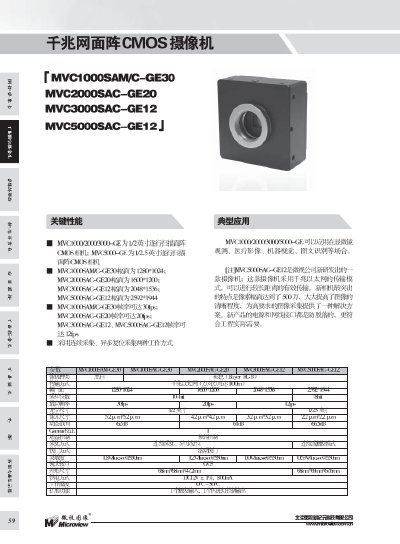 MVC1000SAM/C-GE30 MVC2000SAC-GE20 MVC3000SAC-GE12 MVC5000SAC-GE12 giga Mesh array CMOS camcorder Manual - cover page