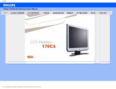 Philips 170C6 LCD Monitor User Manual - cover page