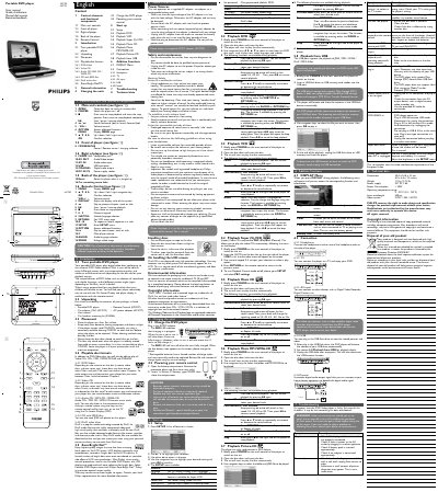 Philips PET730/PET732 Portable DVD Player Owner's Manual - cover page