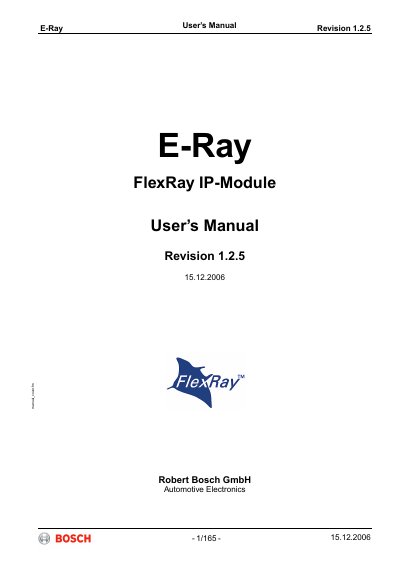 Bosch E-Ray FlexRay IP-Module User Manual - cover page
