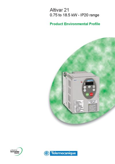 Schneider Electric Altivar 21 Product Environmental Profile - cover page