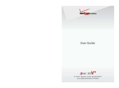 LG VX9200 User Manual - cover page