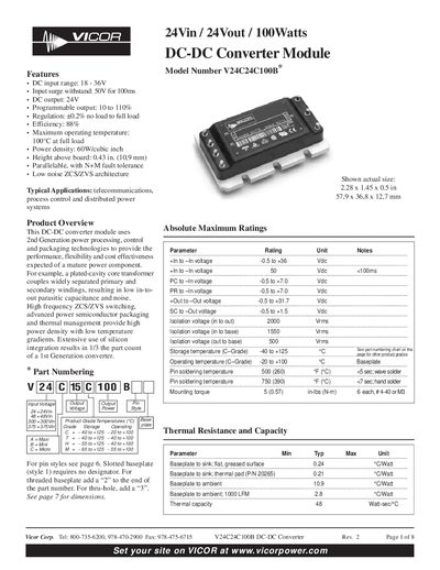 VICOR V23C23C100B DC-DC Converter Module