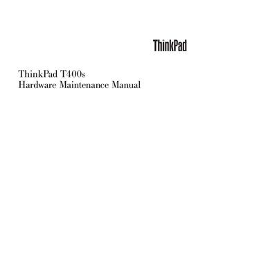 Lenovo ThinkPad T400s Hardware Maintenance Manual - cover page