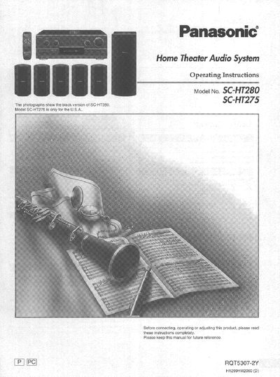 Panasonic SC-HT280 Home Theater Audio System Operating Instructions - cover page