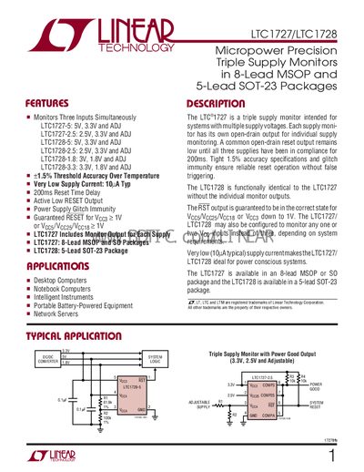 Linear Technology LTC1727/LTC1728 Datasheet - cover page