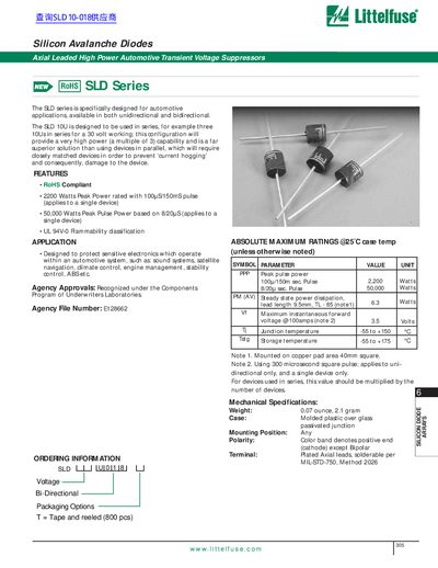 Littelfuse SLD Series Datasheet - cover page