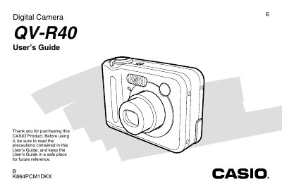 Casio QV-R40 Digital Camera User's Guide - cover page