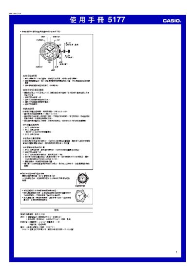 CASIO 5177 Manual - cover page