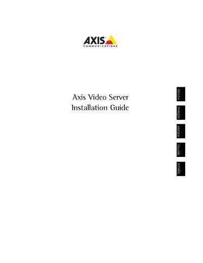 Axis Video Server Installation Guide - cover page
