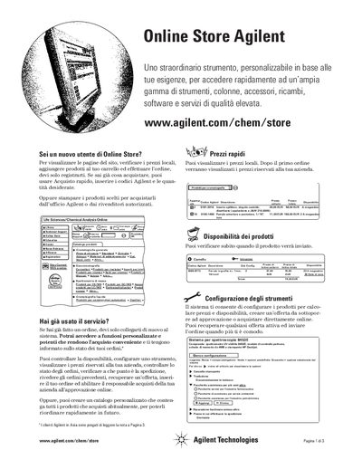 Agilent Online Store User Guide - cover page