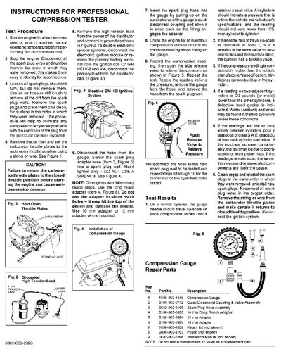 Professional Compression Tester Instructions - cover page