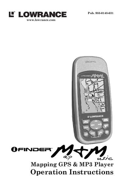 Lowrance iFINDER Map & Music Operation Instructions - cover page