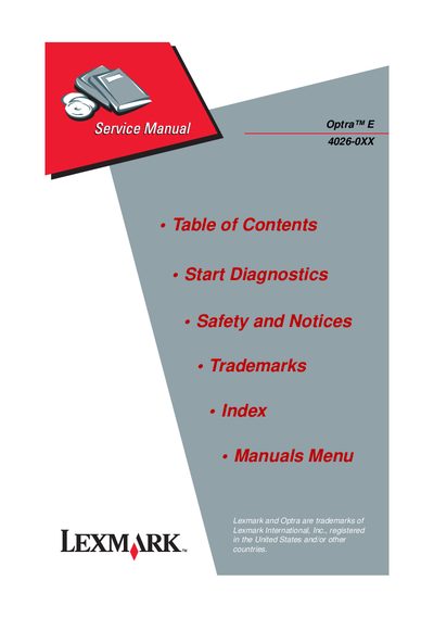 Lexmark Optra E Service Manual - cover page