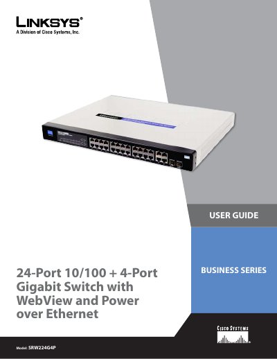 Linksys SRW224G4P 24-Port 10/100 + 4-Port Gigabit Switch User Guide - cover page