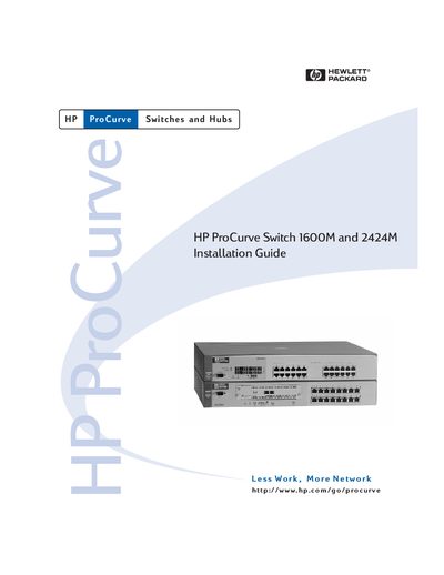HP ProCurve Switch 1600M and 2424M Installation Guide - cover page