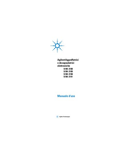 Agilent 5190 Series Electronic Crimpers and Decapsulators User Manual - cover page