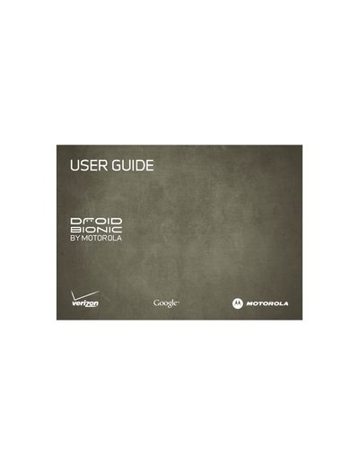 Motorola Bionic User Manual - cover page