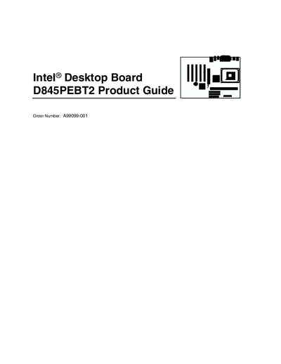 Intel D845PEBT2 Desktop Board Product Guide - cover page