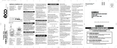 Uniden GMR635-2/GMR635-2CK GMRS Radio Reference Guide - cover page