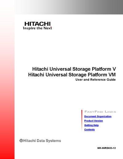 Hitachi Universal Storage Platform V/VM User Manual - cover page