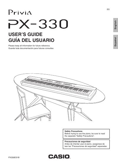 Casio PX-330 Digital Piano User's Guide