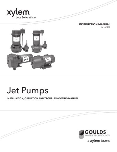 Goulds Water Technology IM102R11 Jet Pump Installation Operation and Troubleshooting Manual - cover page