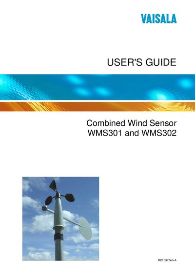 VAISALA WM301/302 User Guide - cover page