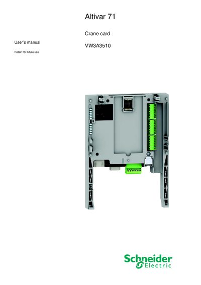 Schneider Altivar 71 Crane Card User Manual - cover page