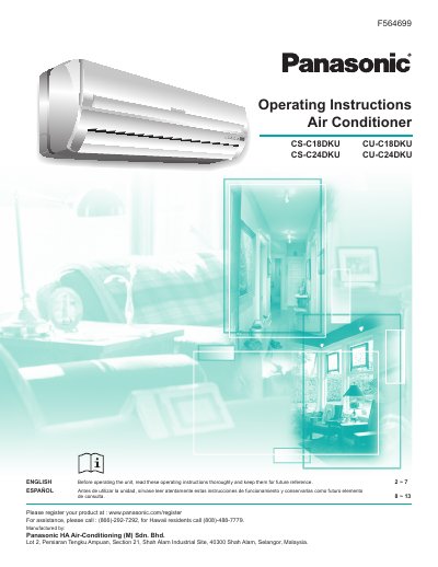 Panasonic CS-C18DKU/CU-C18DKU/CS-C24DKU/CU-C24DKU Operating Instructions - cover page