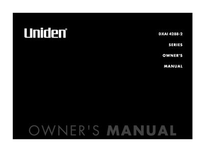 Uniden DXAI 4288-2 Series Owner's Manual - cover page