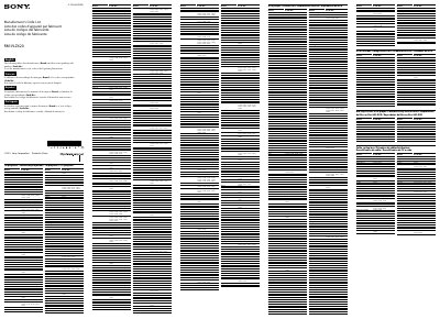 Sony RM-VLZ620 DVD Player Code List - cover page