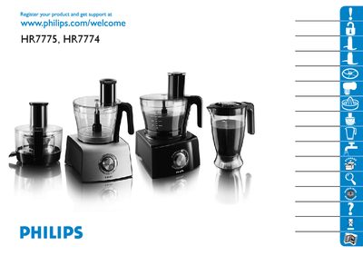 Philips HR7775/HR7774 Blender/Food Processor/Juicer User Manual - cover page