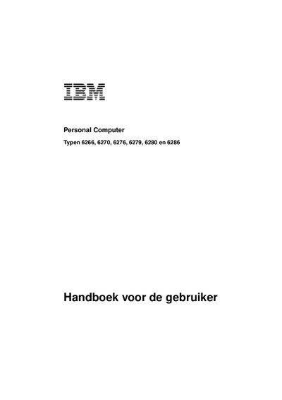 IBM Personal Computer 6266/6270/6276/6279/6280/6286 User Guide - cover page