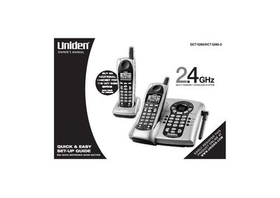 Uniden DCT5285 Multi-Handset Cordless System Owner's Manual - cover page