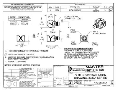 Dytran 127-3333A Accelerometer Installation Drawing - cover page